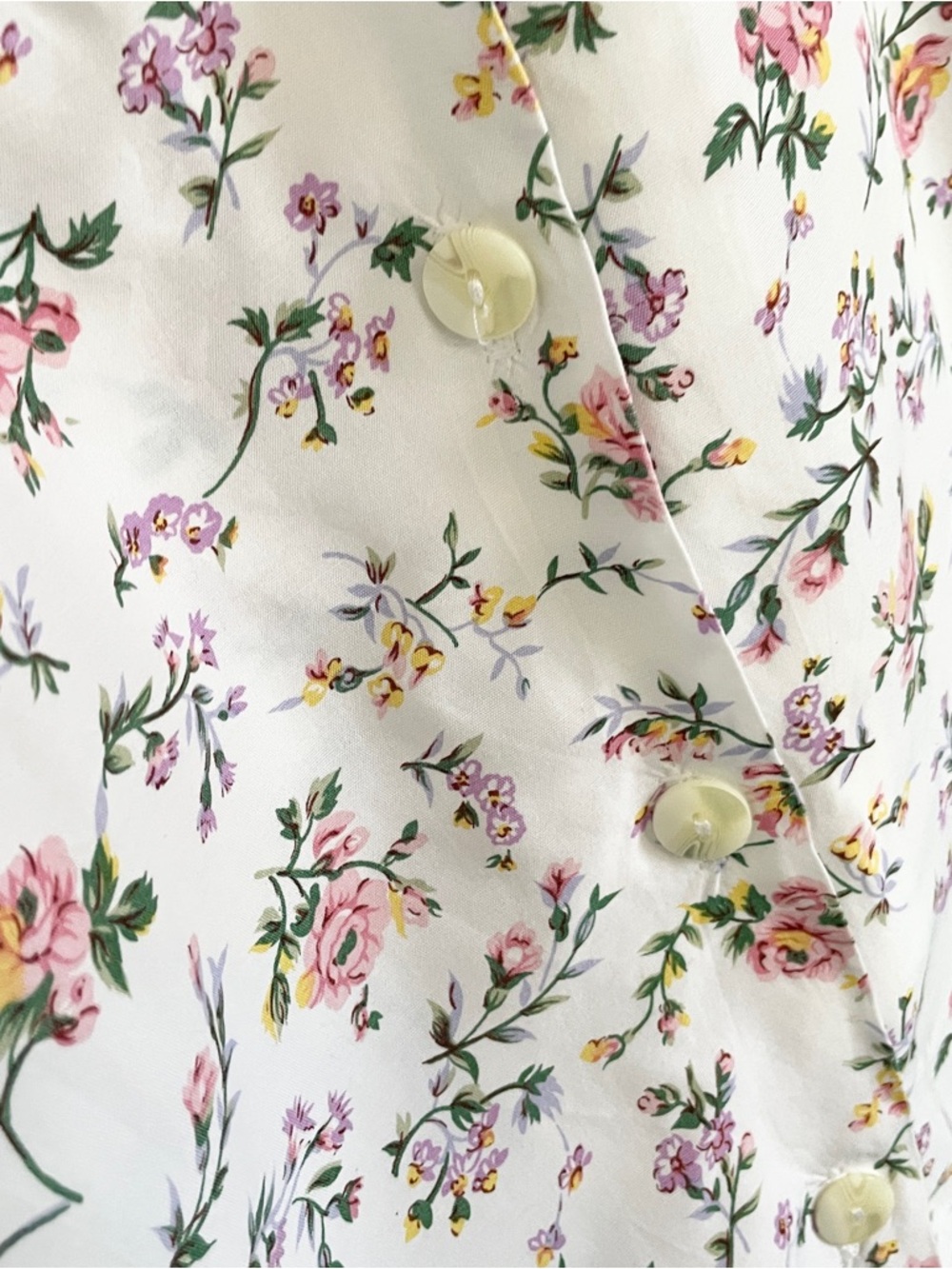 Vintage 90s Prairie Floral Button Front Midi Skirt Romantic 2 pockets Sz M/L - Picture 14 of 15
